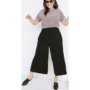 Madewell Huston Pull-On Crop Pants True Black Wide Leg 2X‎ NEW